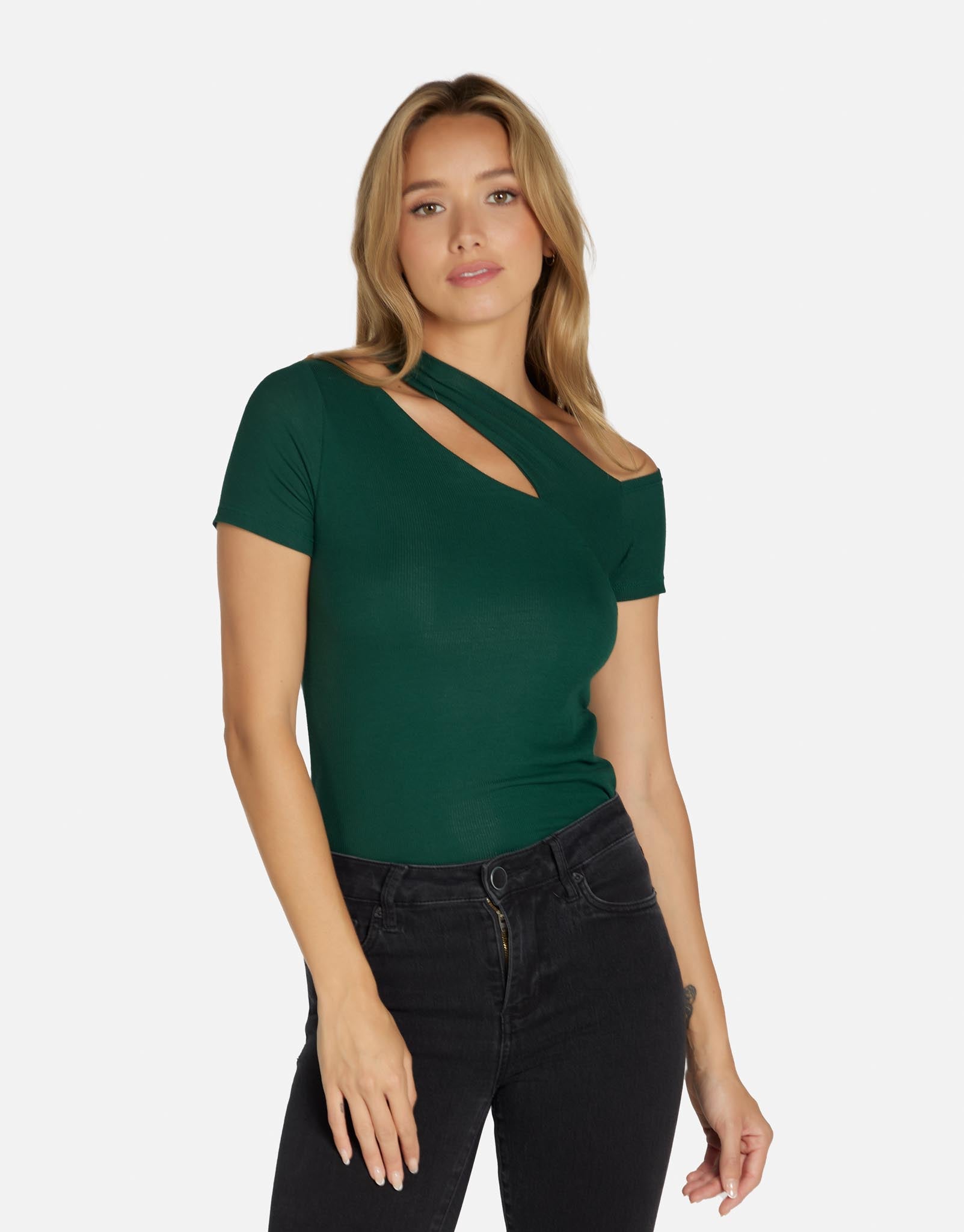 Michael Lauren Yoshi Hook and Eye Top in Black