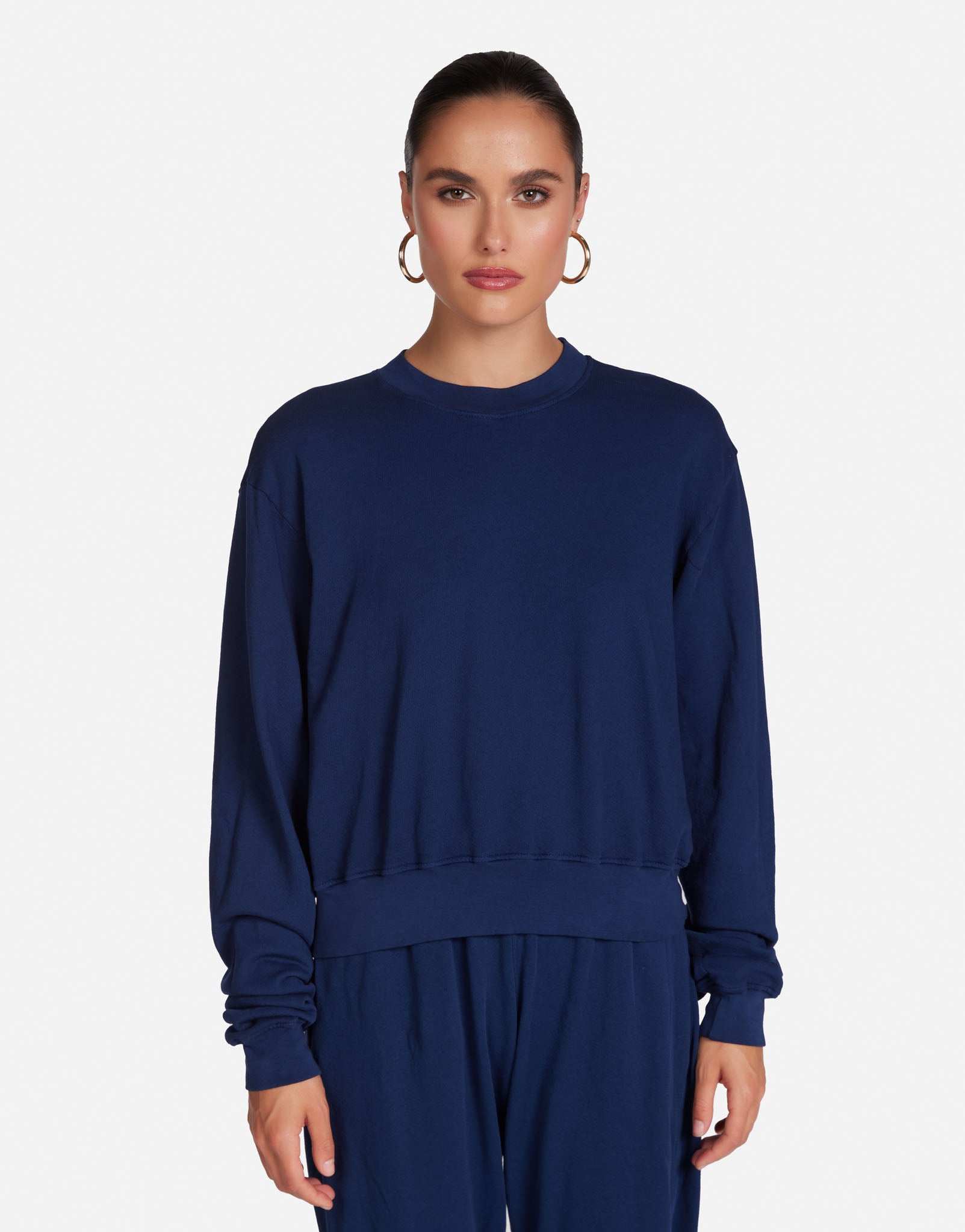 Women's Crop Pullover in Astral Navy | Exon by Michael Lauren