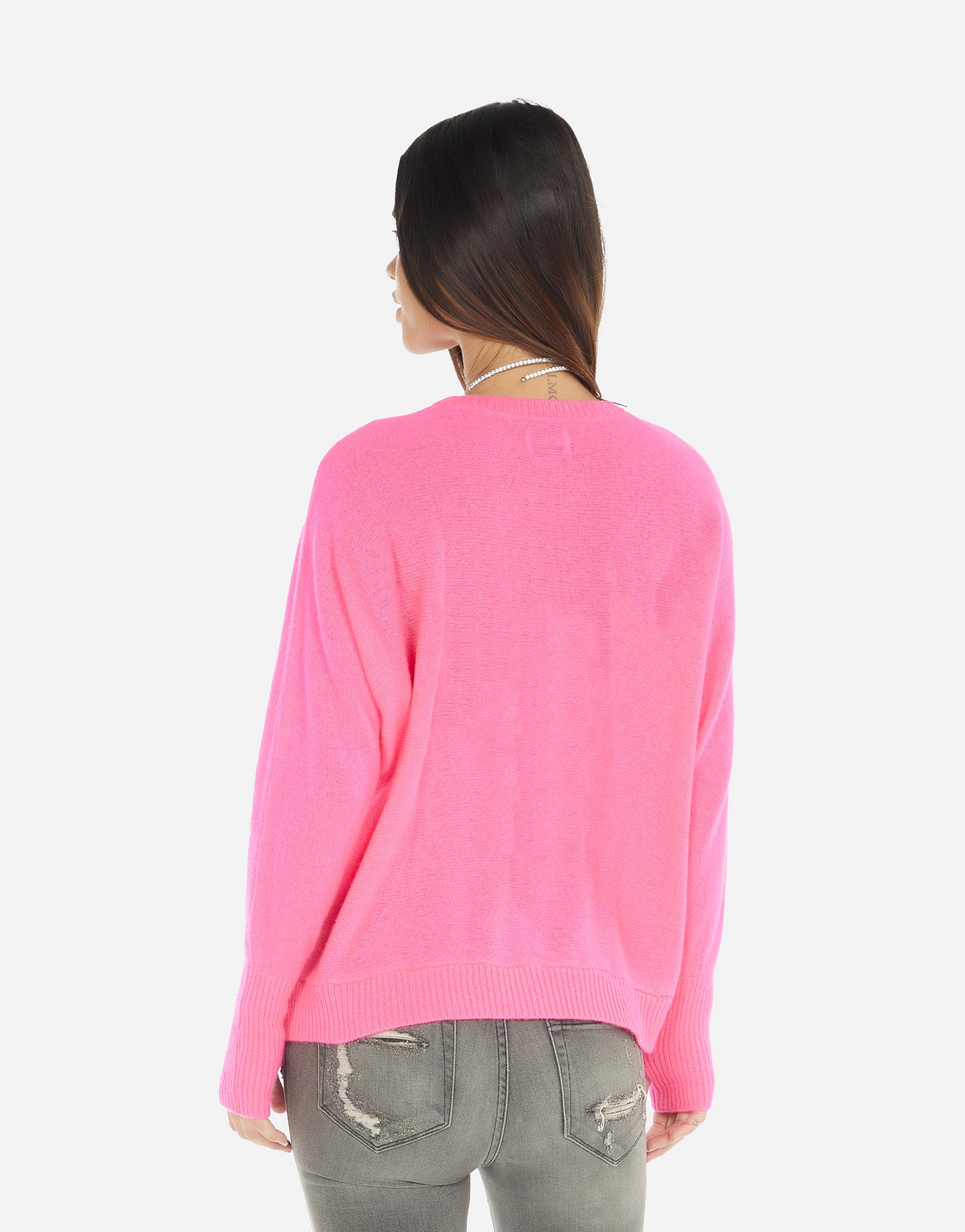 Michael Lauren Gabriel Neon Pink Cashmere Neon Pink M