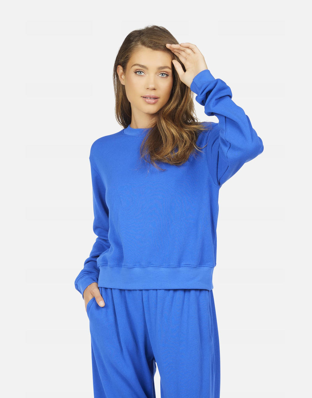 Exon LE Crop Pullover in Ultramarine by Michael Lauren