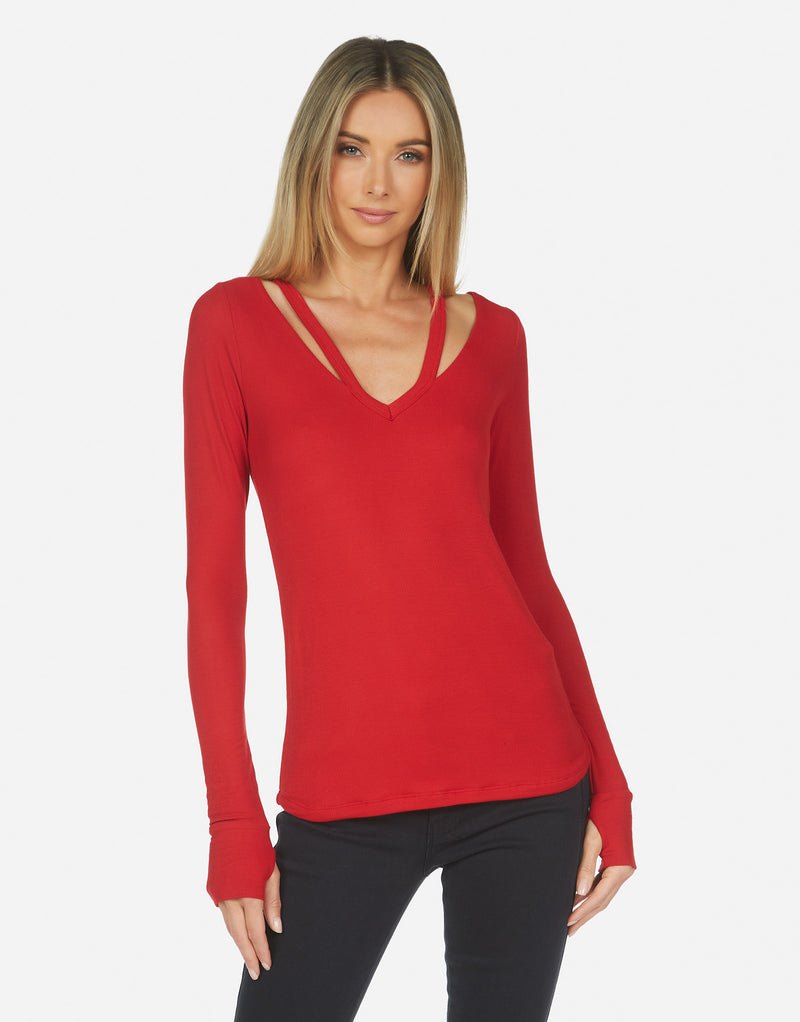 Justus V-Neck w/ Cutouts – Michael Lauren