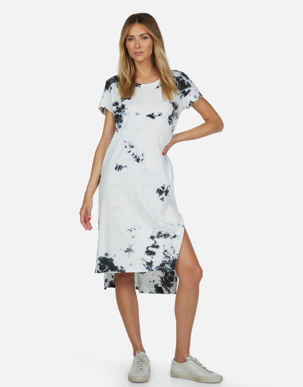 Michael Lauren Women's Augustus LE Black White Tie Dye Dress