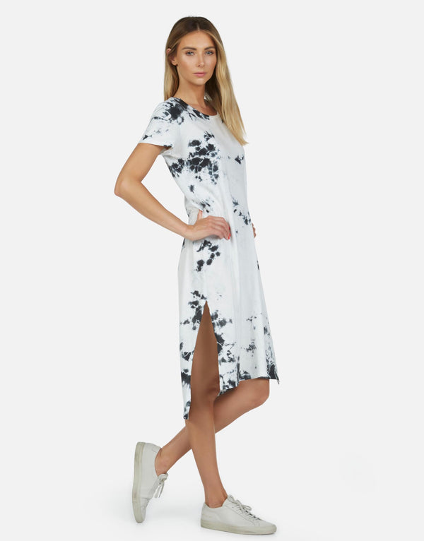 Michael Lauren Women's Augustus LE Black White Tie Dye Dress