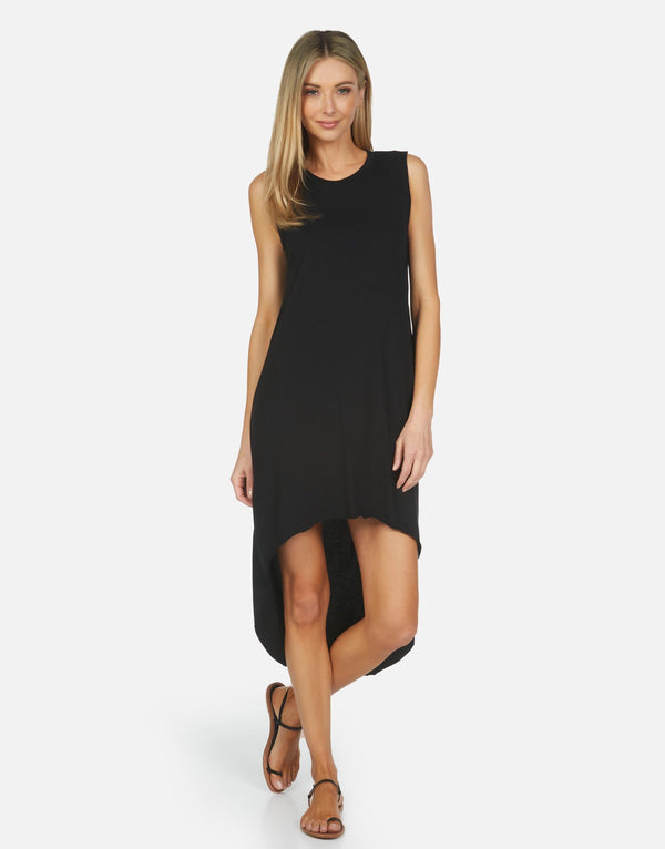 Michael Lauren Women's Walt LE Black High Low Dress